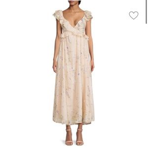 Koko + Mason Floral Ruffle Maxi Dress withh V-Neck